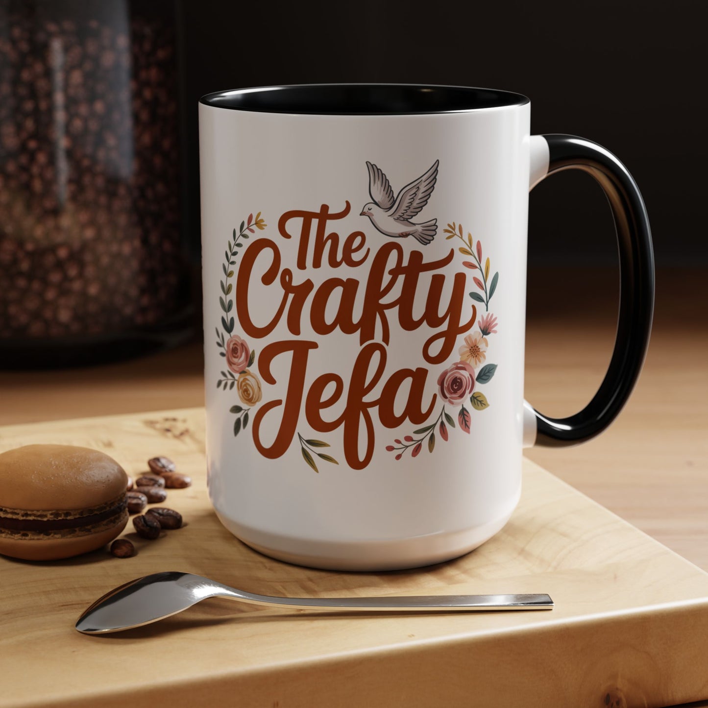 The Crafty Jefa Mug - Latina Boss Babe Coffee Cup Gift for Strong Mujer Fuerte - Hispanic Empowerment Feminist Gift for Her