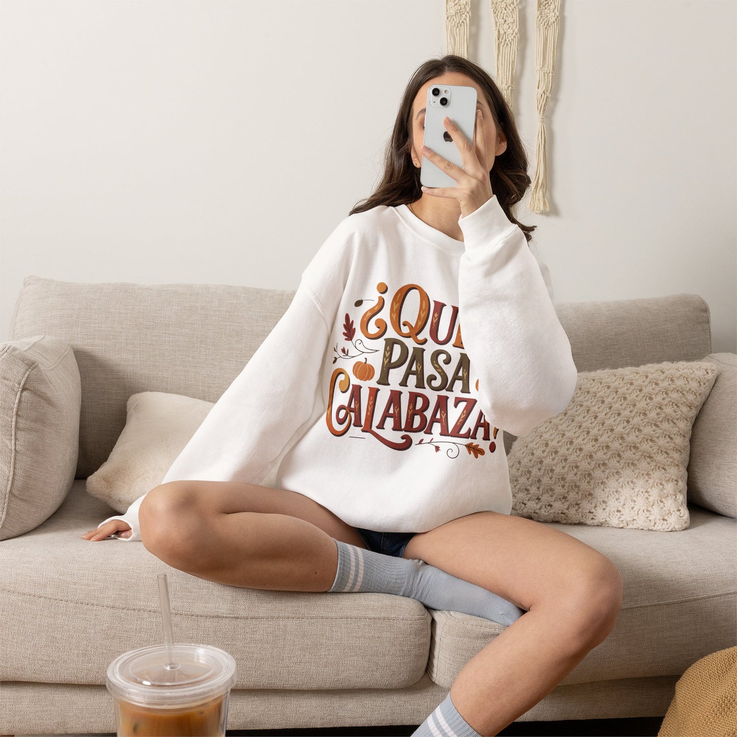 Que Pasa Calabaza Sweatshirt - Hispanic Heritage Fall Phrase - Latino Culture Pumpkin Season Shirt - Autumn Spanish Gift
