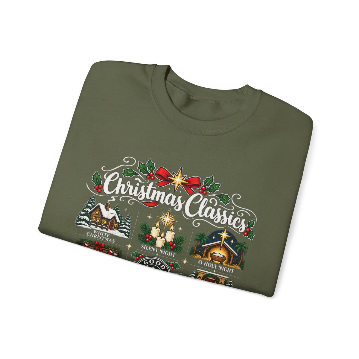 Christmas Classics Sweatshirt - Christmas Song Sweater - Silent Night O Holy Night - Cozy Nostalgic Christmas Music Gift