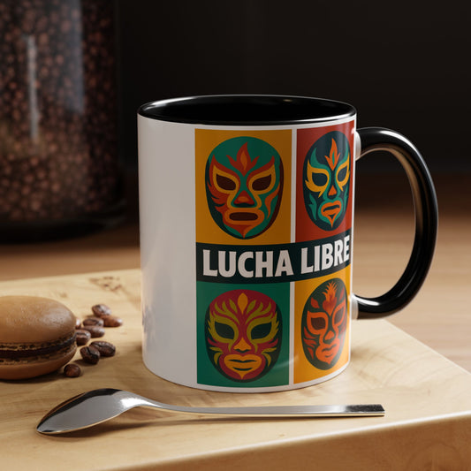 Lucha Libre Coffee Mug — Luchador Mexican Wrestling Cup, Cinco de Mayo Gift, Regalos Para Mama, Latino Pride Drinkware