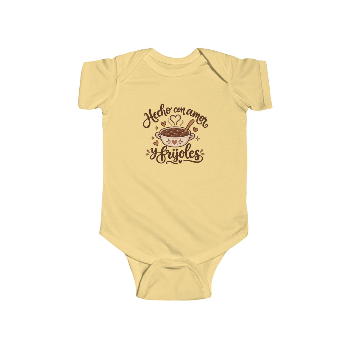 Hecho con Amor y Frijoles Onesie - Mexican Baby Bodysuit - Funny Latino Baby Shower Gift - Frijoles Infant One Piece