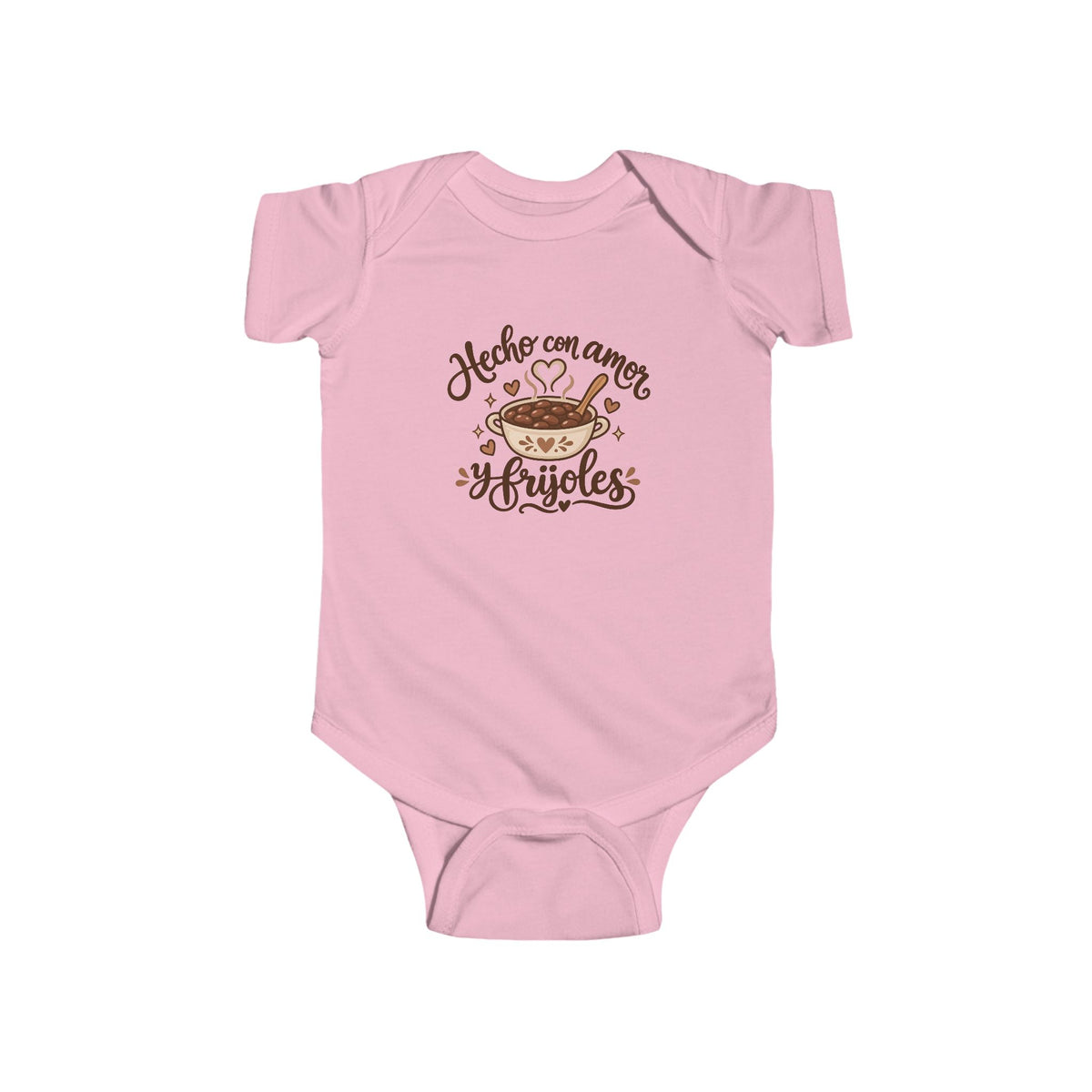 Hecho con Amor y Frijoles Onesie - Mexican Baby Bodysuit - Funny Latino Baby Shower Gift - Frijoles Infant One Piece