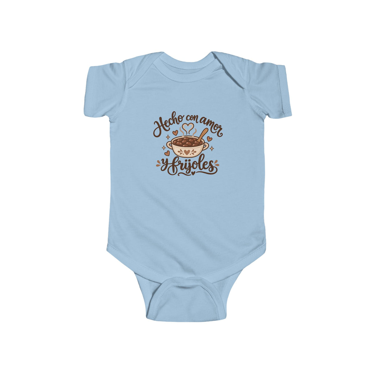 Hecho con Amor y Frijoles Onesie - Mexican Baby Bodysuit - Funny Latino Baby Shower Gift - Frijoles Infant One Piece
