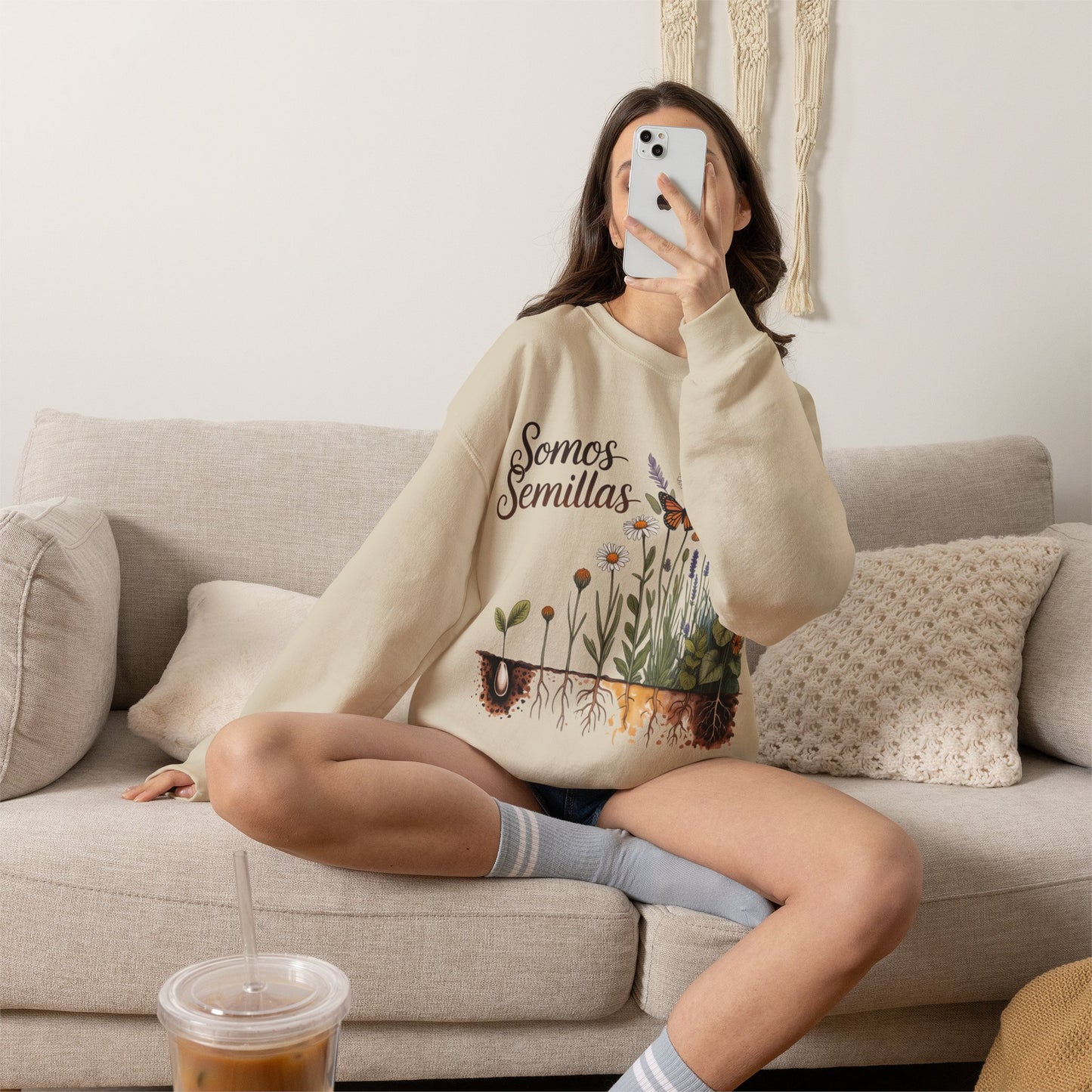 Somos Semillas Sweatshirt - Latino Heritage Sudadera - Hispanic Pride Gift - Semillas de Amor - Cultural Empowerment Wear