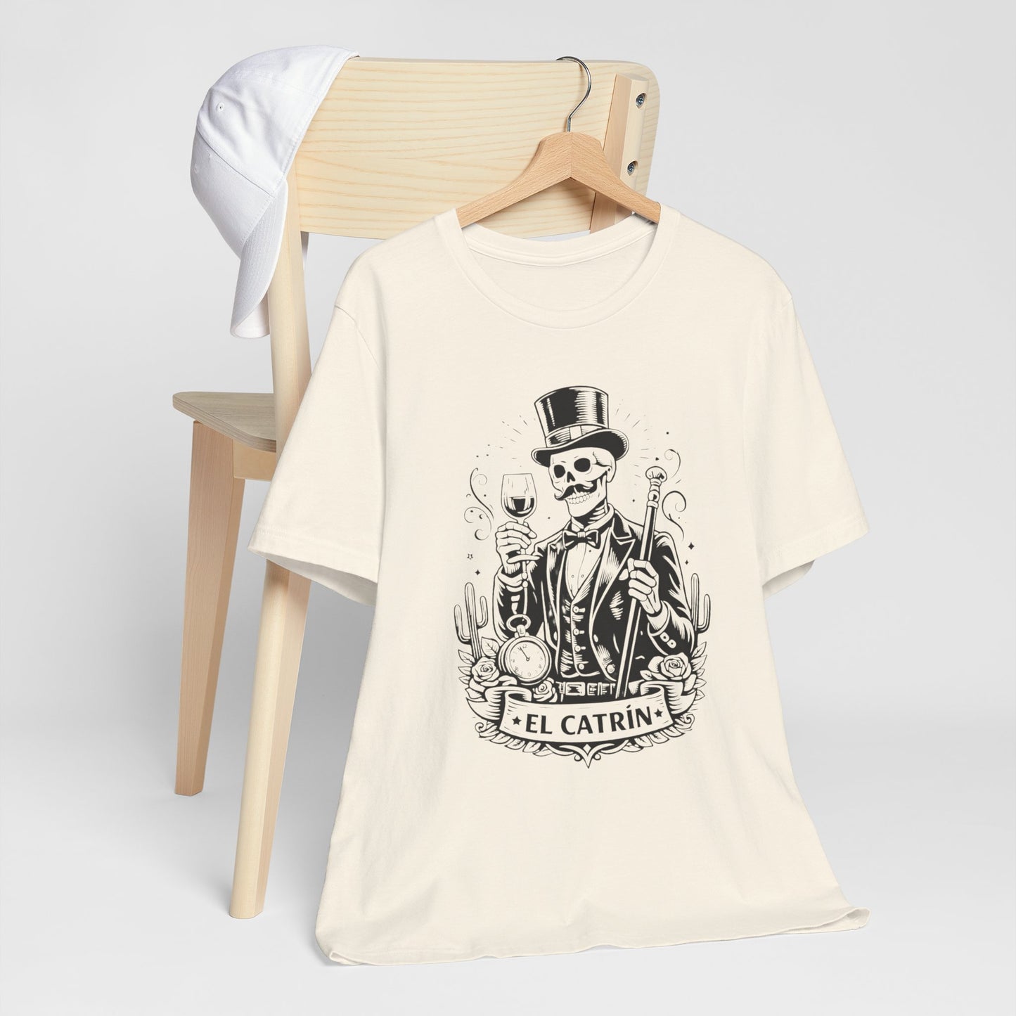 El Catrin T-Shirt - Mexican Skull Dia de los Muertos Tee - Latino Heritage Gift - Calavera Skeleton Art Shirt