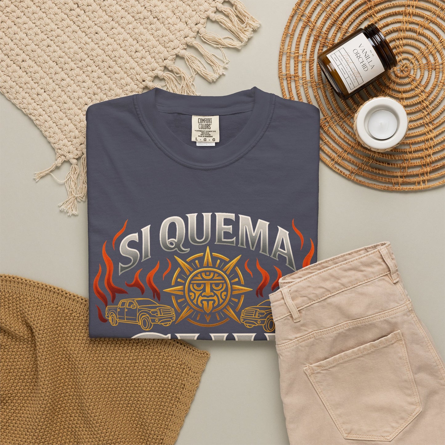 Si Quema Cuh Shirt T-Shirt — Chicano Streetwear Tee (view 10 of 10)