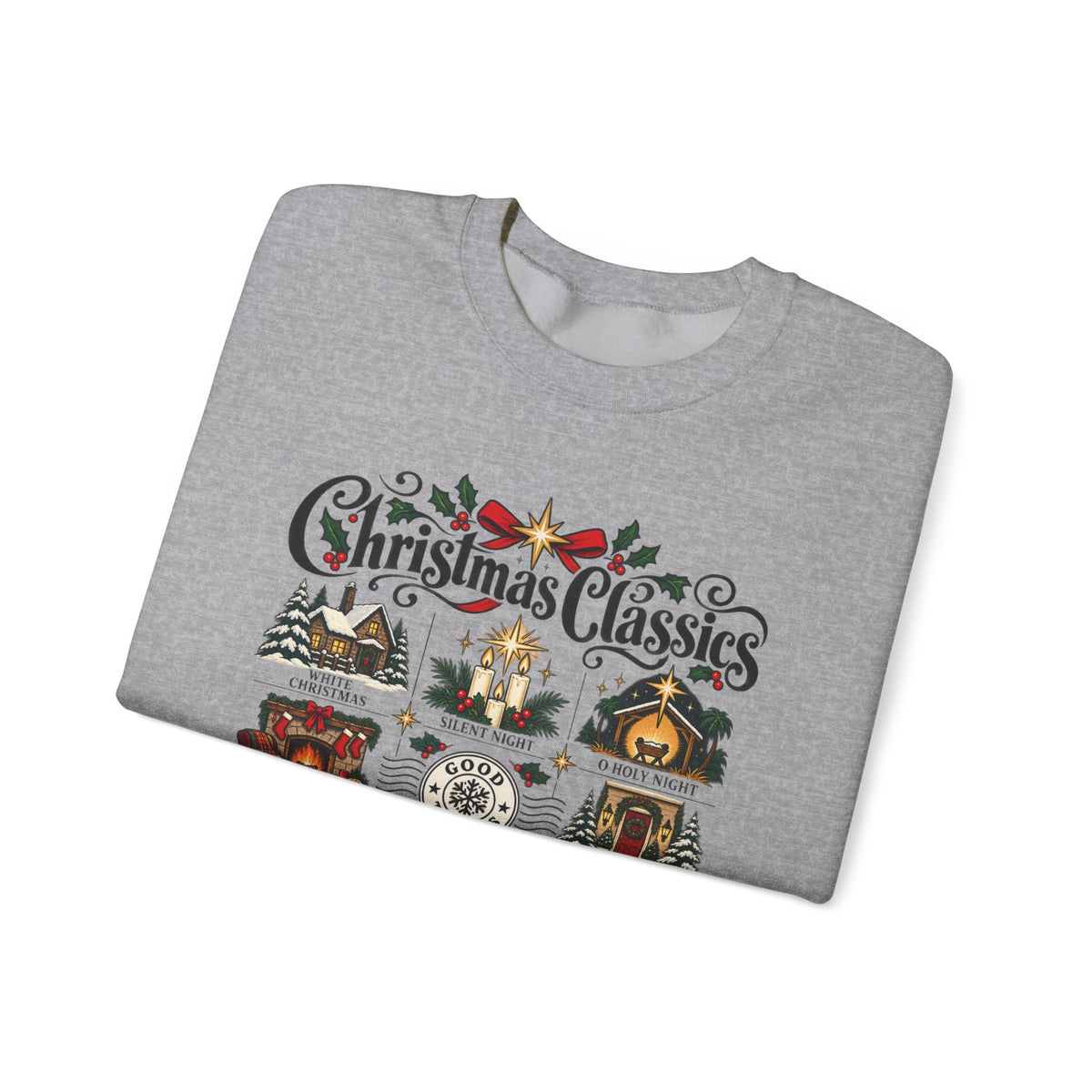 Christmas Classics Sweatshirt - Christmas Song Sweater - Silent Night O Holy Night - Cozy Nostalgic Christmas Music Gift