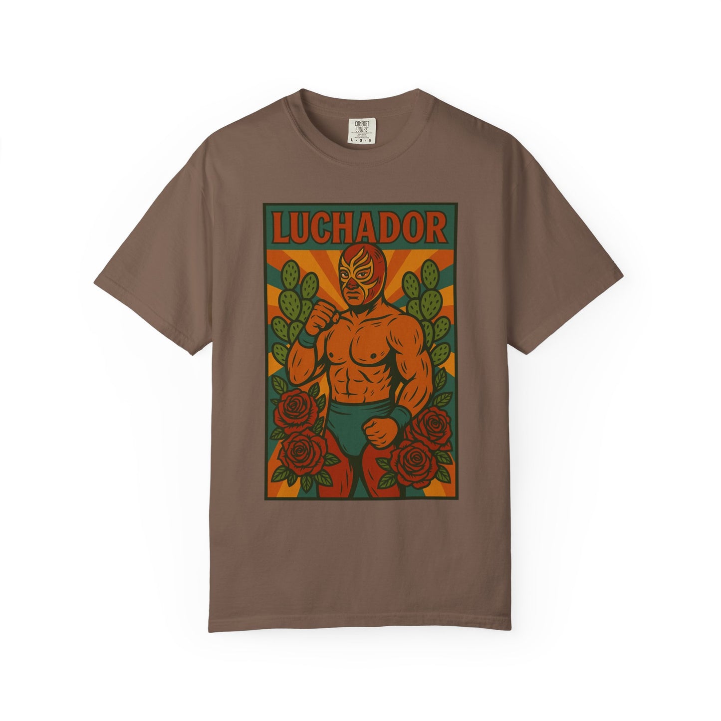 Luchador Nopales T-Shirt, Mexican Wrestling Tee, Lucha Libre Plant Shirt, Unisex Top, Cinco de Mayo Gift, Festival Apparel