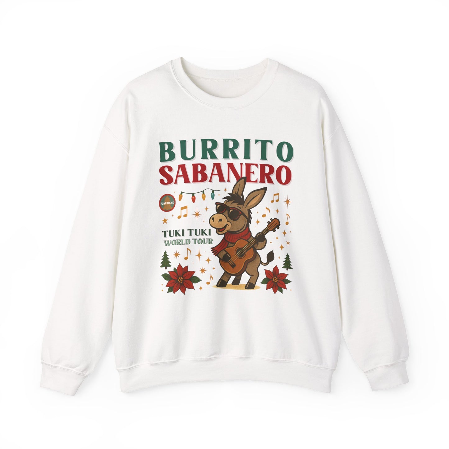 Burrito Sabanero Crewneck Sweater | Sueter De Navidad | Funny Xmas Sweatshirt | Noche Buena Suéter | Cozy Unisex Holiday Pullover