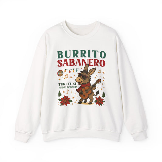 Burrito Sabanero Crewneck Sweater | Sueter De Navidad | Funny Xmas Sweatshirt | Noche Buena Suéter | Cozy Unisex Holiday Pullover