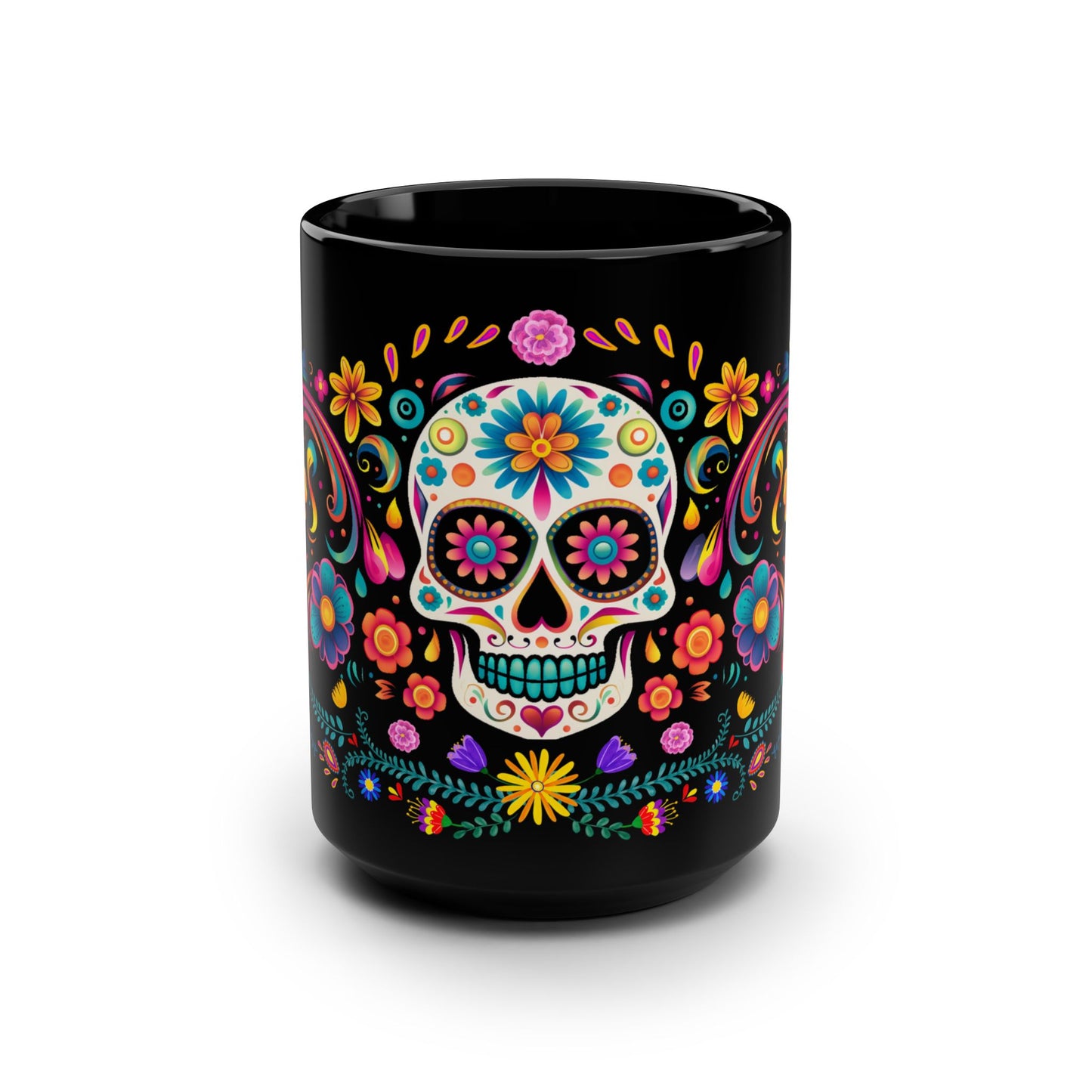 Dia de Los Muertos Mug Sugar Skull Calavera Mexican Gift Day of the Dead Decor Skull Coffee Mug Latina Gift Dia de Muertos Halloween Mug