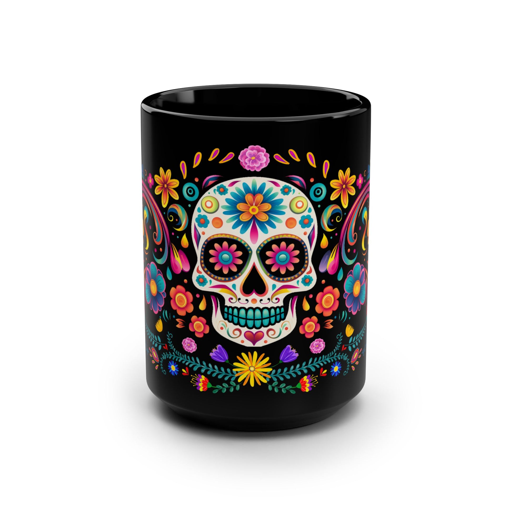 Dia de Los Muertos Mug Sugar Skull Calavera Mexican Gift Day of the Dead Decor Skull Coffee Mug Latina Gift Dia de Muertos Halloween Mug