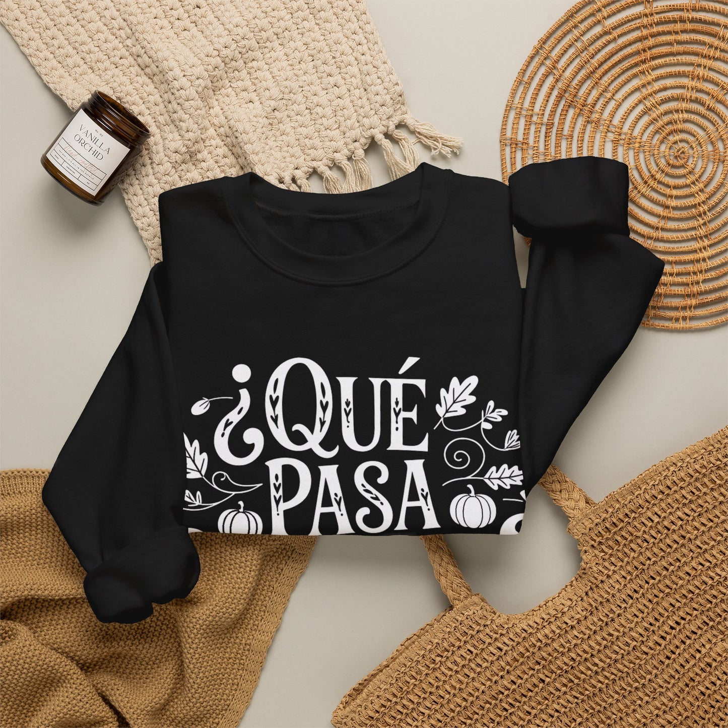 Que Pasa Calabaza Sweatshirt - Funny Hispanic Saying Gift - Latino Culture Bilingual Apparel - Pumpkin Spanish Shirt