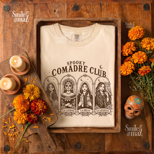 Spooky Comadre Club Tee - Latina Halloween Shirt - Mexican Folklore Comadres Gift