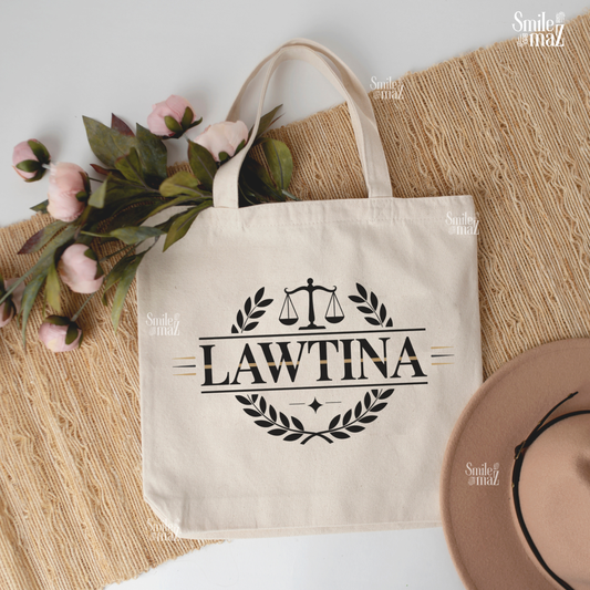 Lawtina Tote - Latina Lawyer Crest Tote Bag - Abogada Law School Gift