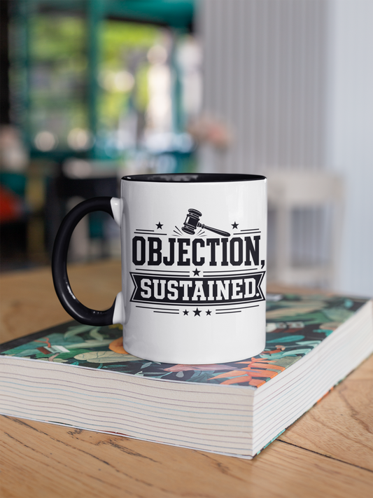 Objection Sustained Mug - Funny Latina Lawyer Gift - Trial Attorney Coffee Mug - Abogada Gift
