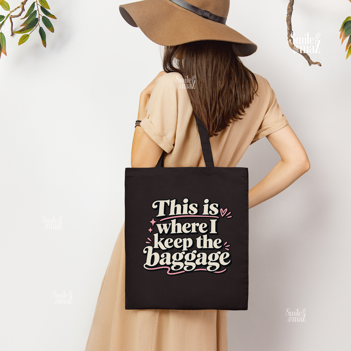 This Is Where I Keep The Baggage Tote - Funny Emotional Baggage Canvas Tote Bag