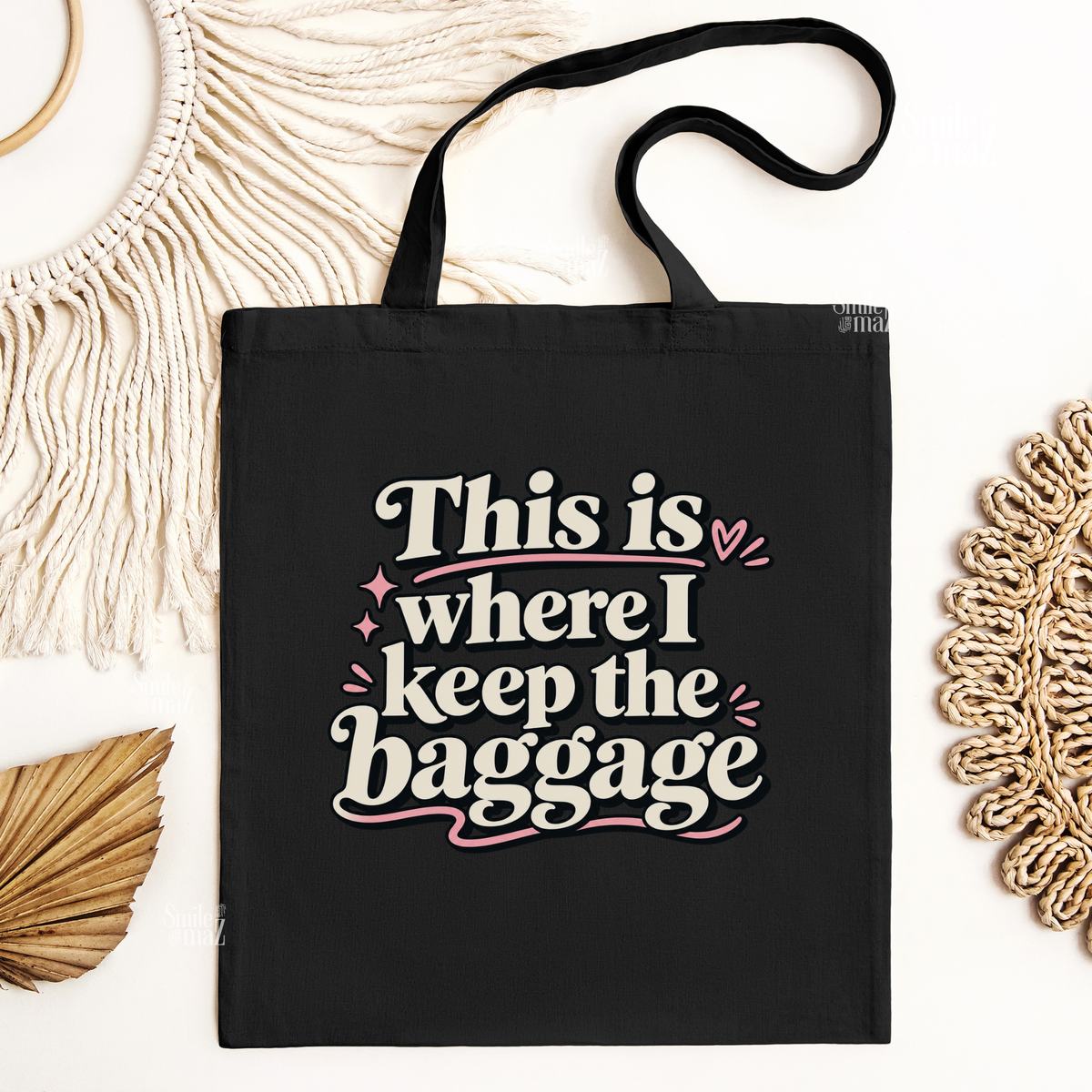 This Is Where I Keep The Baggage Tote - Funny Emotional Baggage Canvas Tote Bag