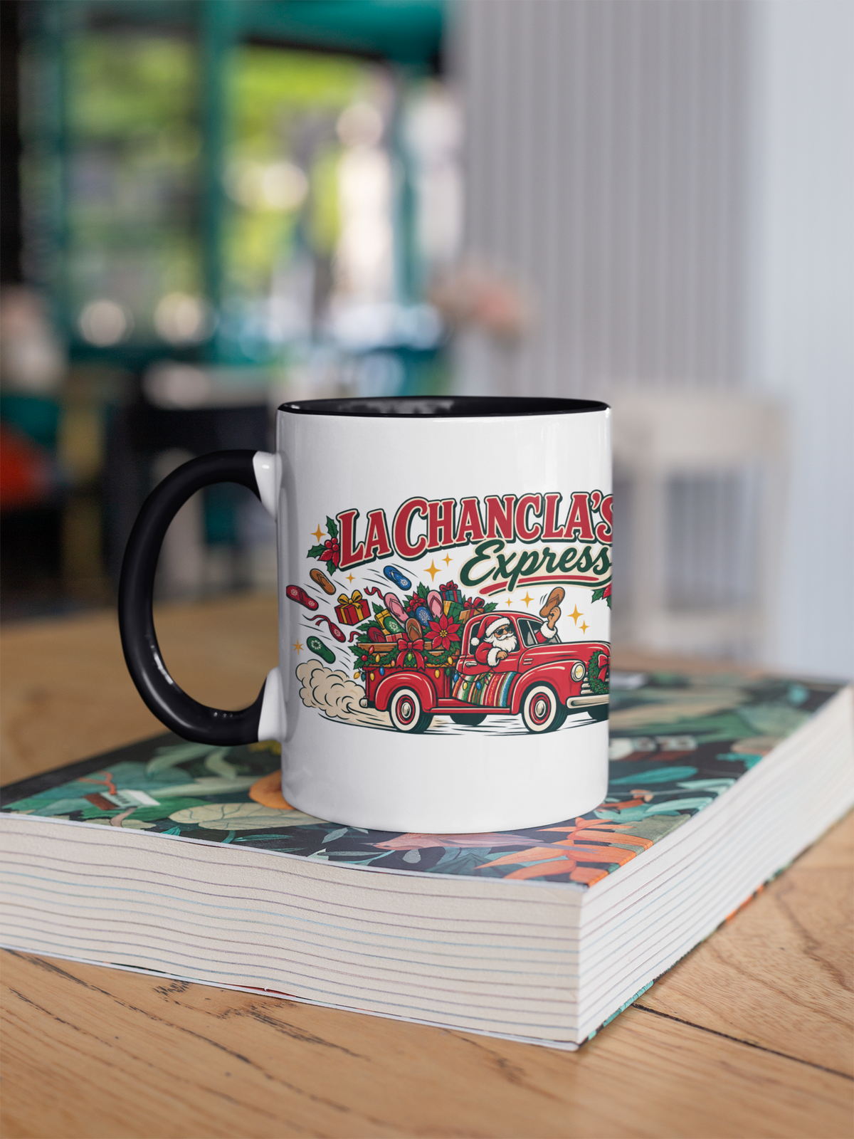 La Chancla Express Mug - Funny Mexican Christmas Mug - Santa Chancla Navidad Gift