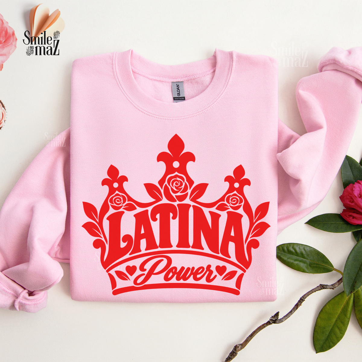 Latina Power Crown Sweatshirt - Mexican Latina Pride Sweater - Latina Gift Crewneck - Reina Corona Spanish Women