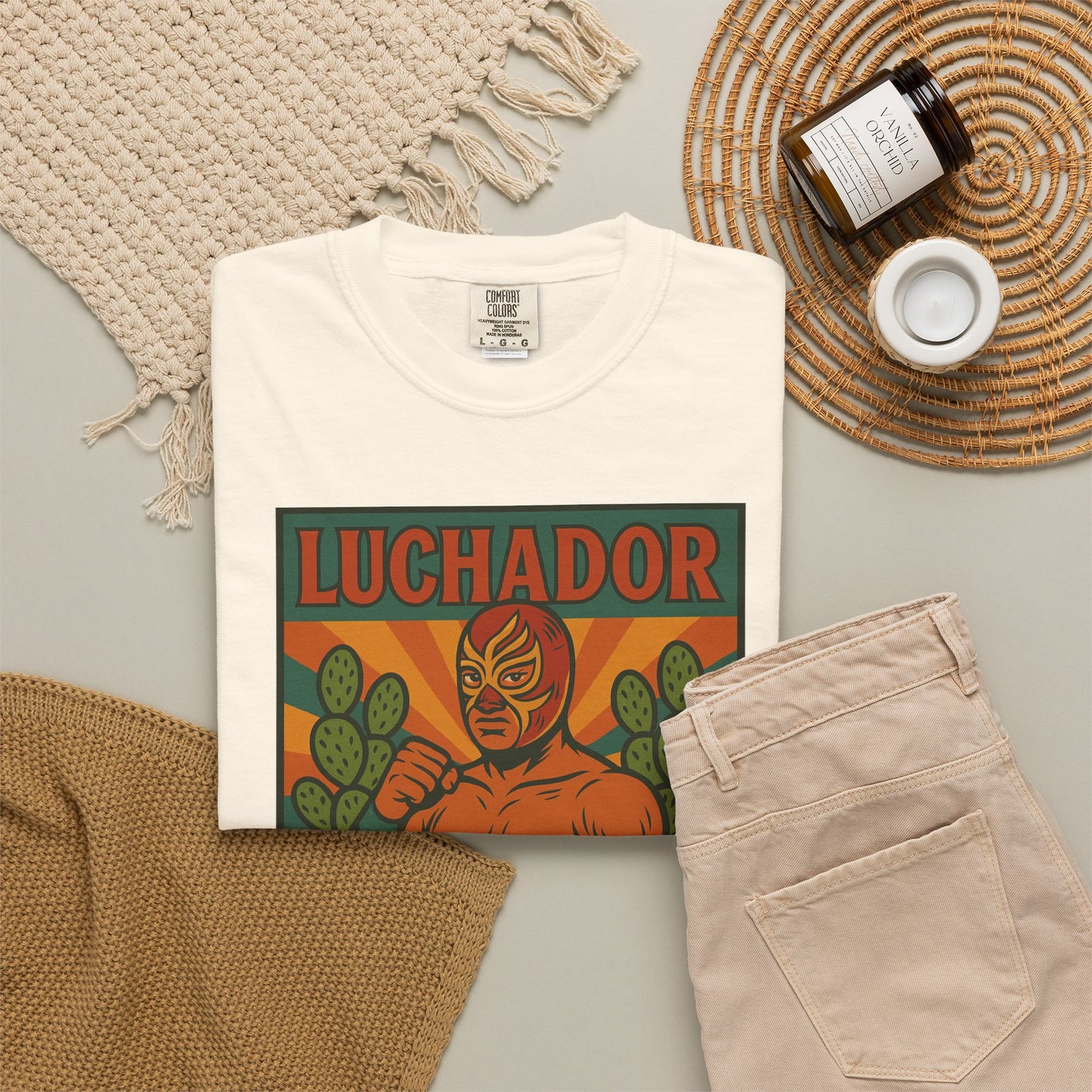 Luchador Nopales T-Shirt, Mexican Wrestling Tee, Lucha Libre Plant Shirt, Unisex Top, Cinco de Mayo Gift, Festival Apparel