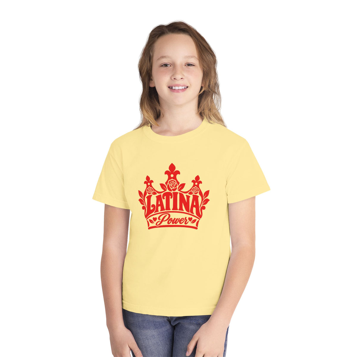 Latina Power Crown Kids Shirt - Youth Mexican Latina Pride Tee - Latina Girl Gift - Reina Corona Spanish Kids Shirt