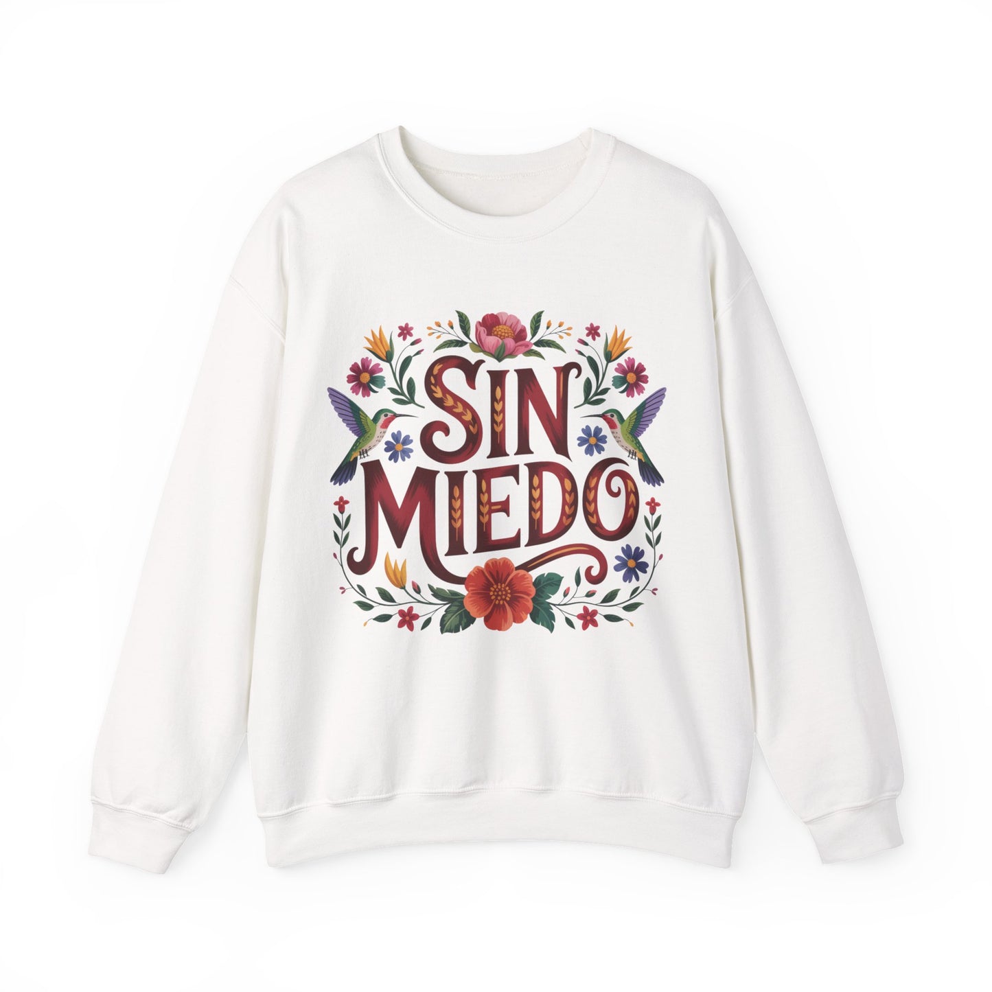Sin Miedo Sweatshirt - Faith Over Fear Christian Gift - Hispanic Religious Wear - Spiritual Hoodie - Catholic Gift