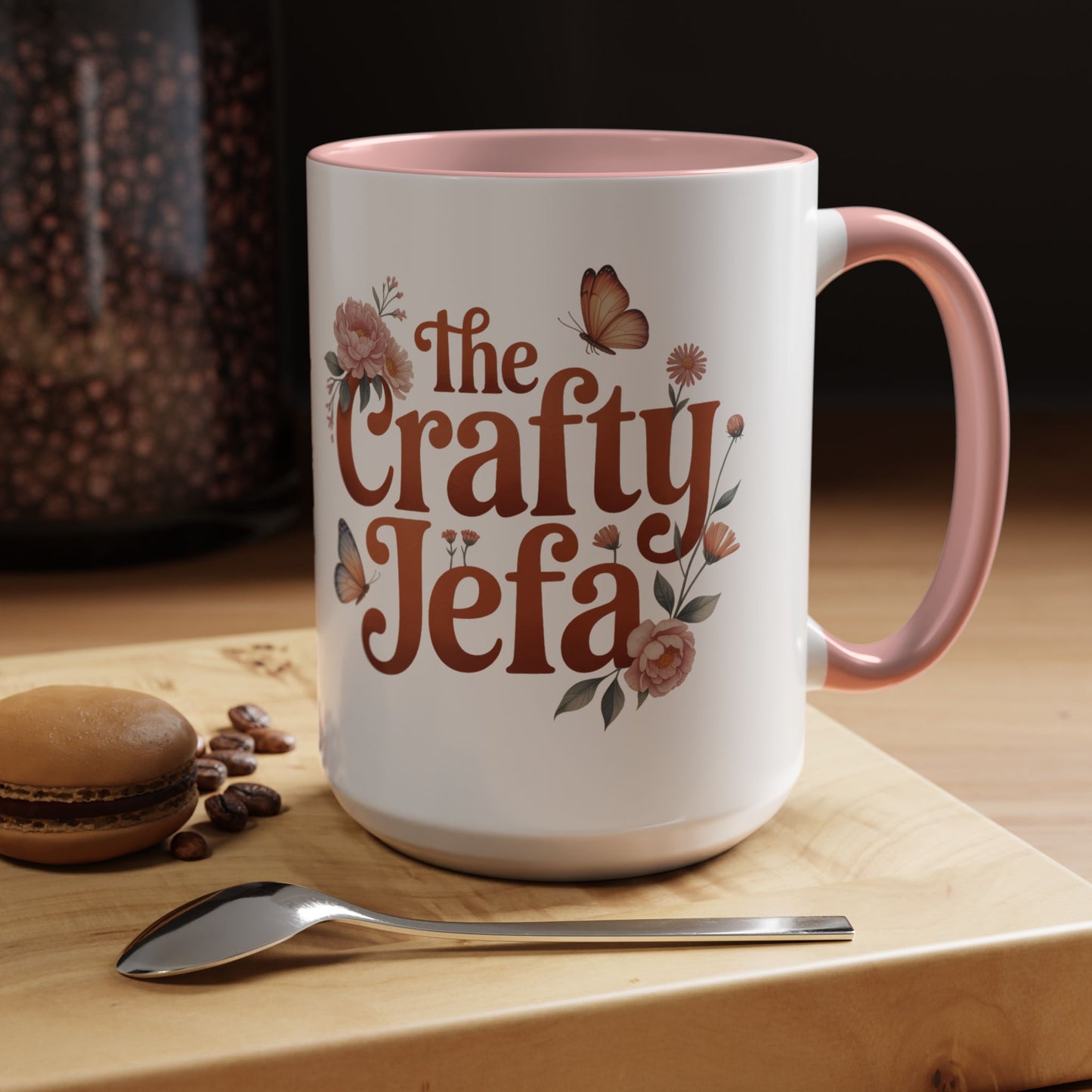 The Crafty Jefa Mug - Latina Boss Babe Coffee Cup - Empowerment Gift for Mujer Fuerte - Hispanic Boss Lady Present