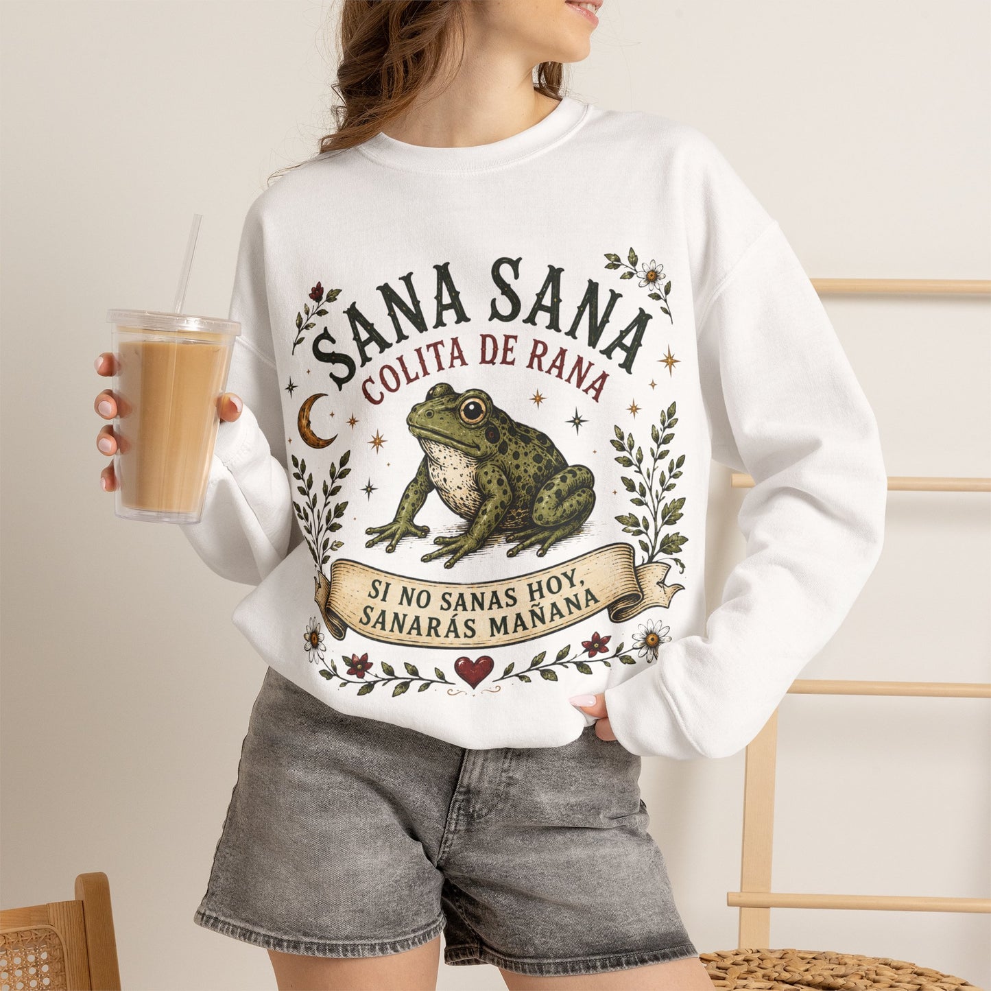 Colita De Rana Sweatshirt - Funny Spanish Saying Sudadera - Latina Gift - Bilingual Humor Pullover - Regalos Para Mujer