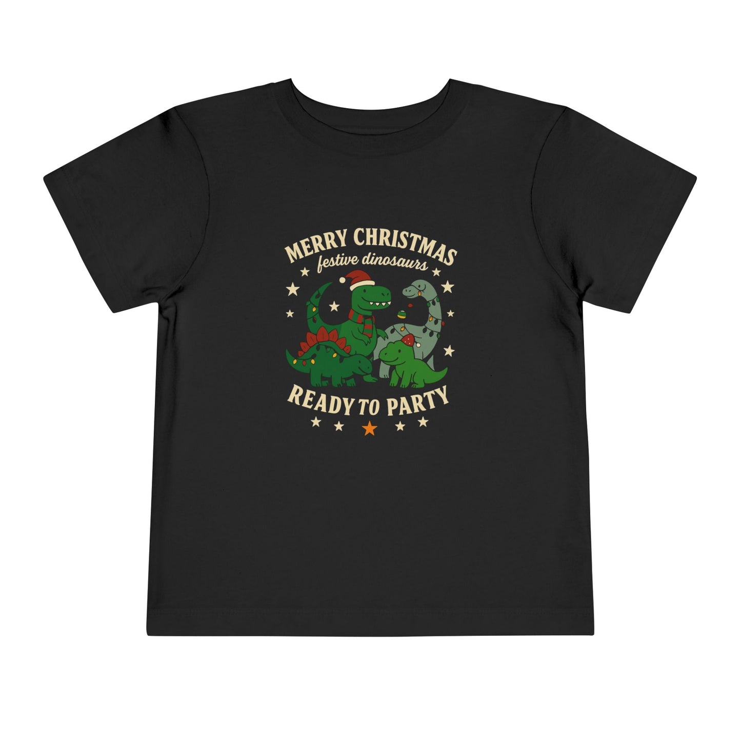 Christmas Dinosaurs Toddler Short Sleeve Tee