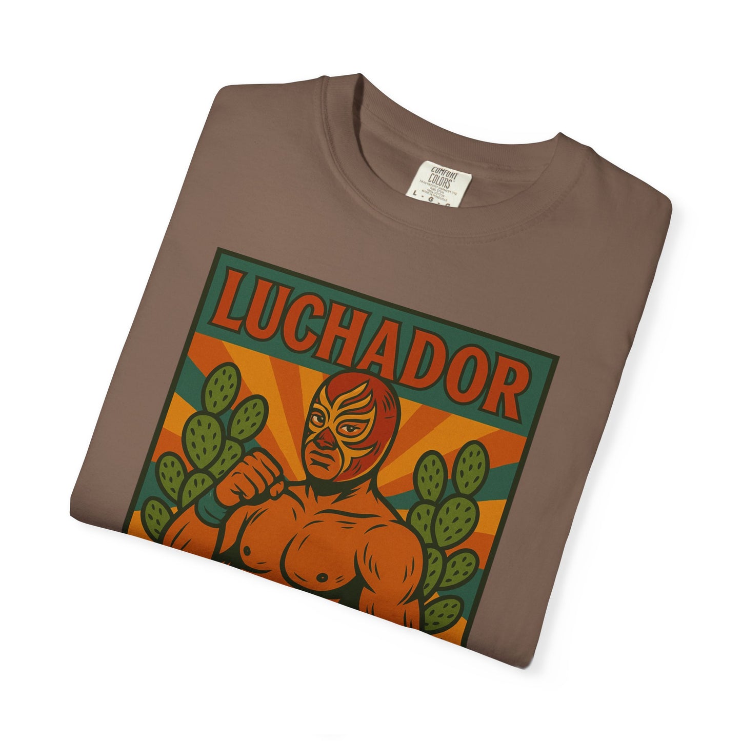 Luchador Nopales T-Shirt, Mexican Wrestling Tee, Lucha Libre Plant Shirt, Unisex Top, Cinco de Mayo Gift, Festival Apparel