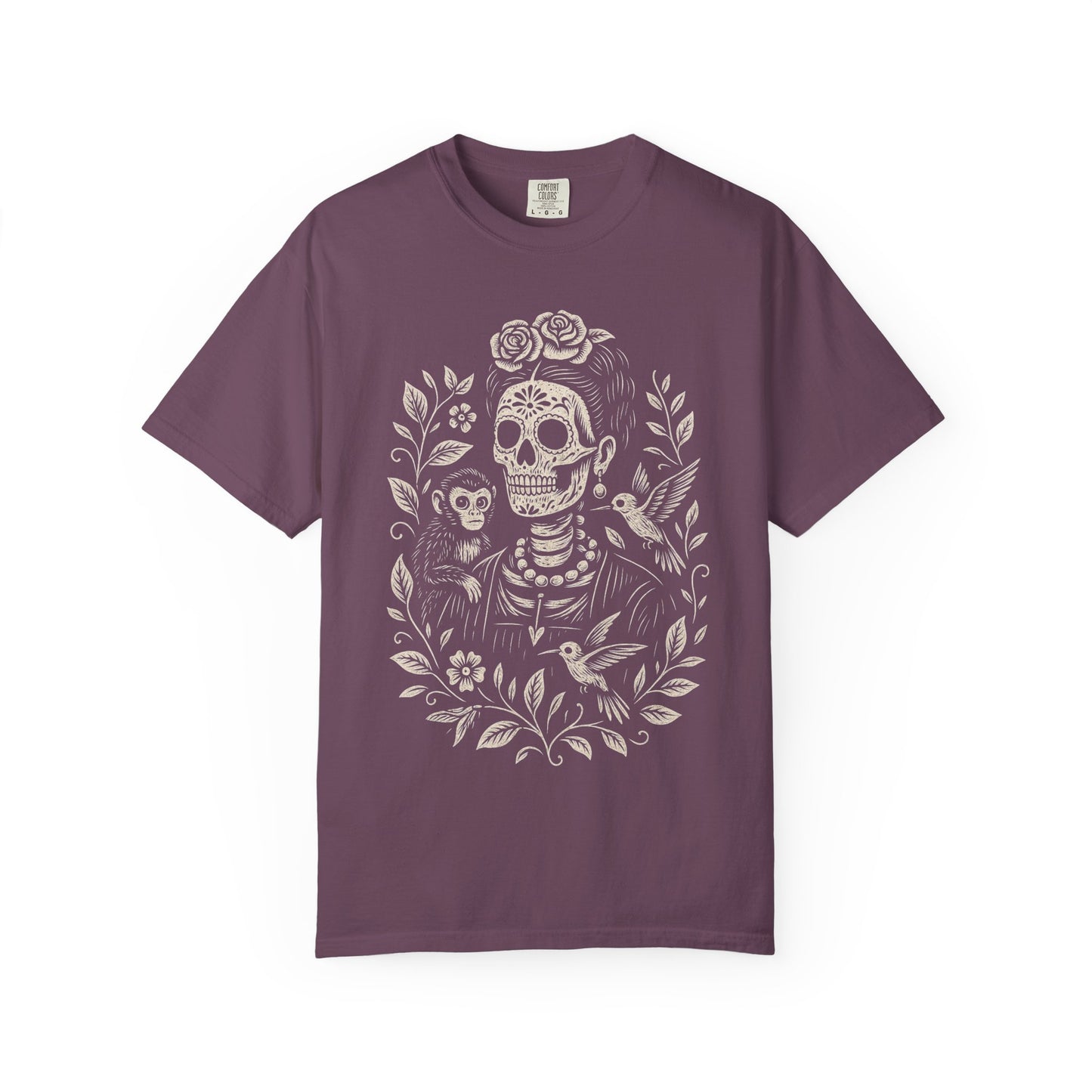 Frida Calavera Tee | Dia De los Muertos Fine Art Shirt, Eskeletos,  Frida Remix, Latina owned business support,