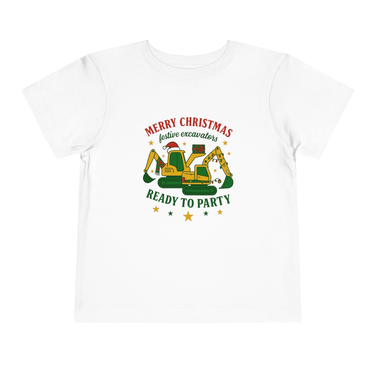 Christmas Excavators Toddler Short Sleeve Tee