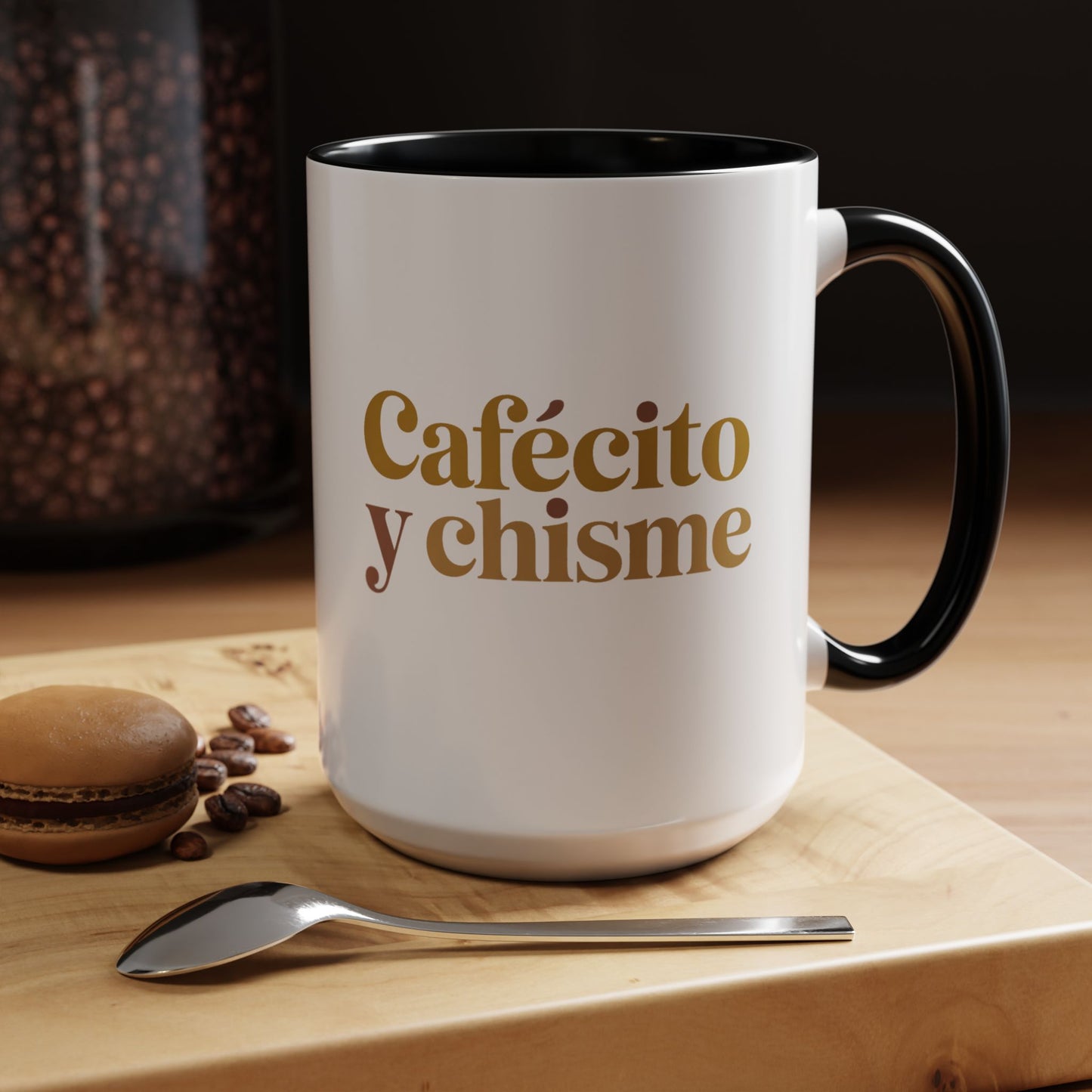 Cafe y Chisme Mug - Latino Coffee Cup Gift for Gossip Time with Amigas - Hispanic Culture Spanish Saying