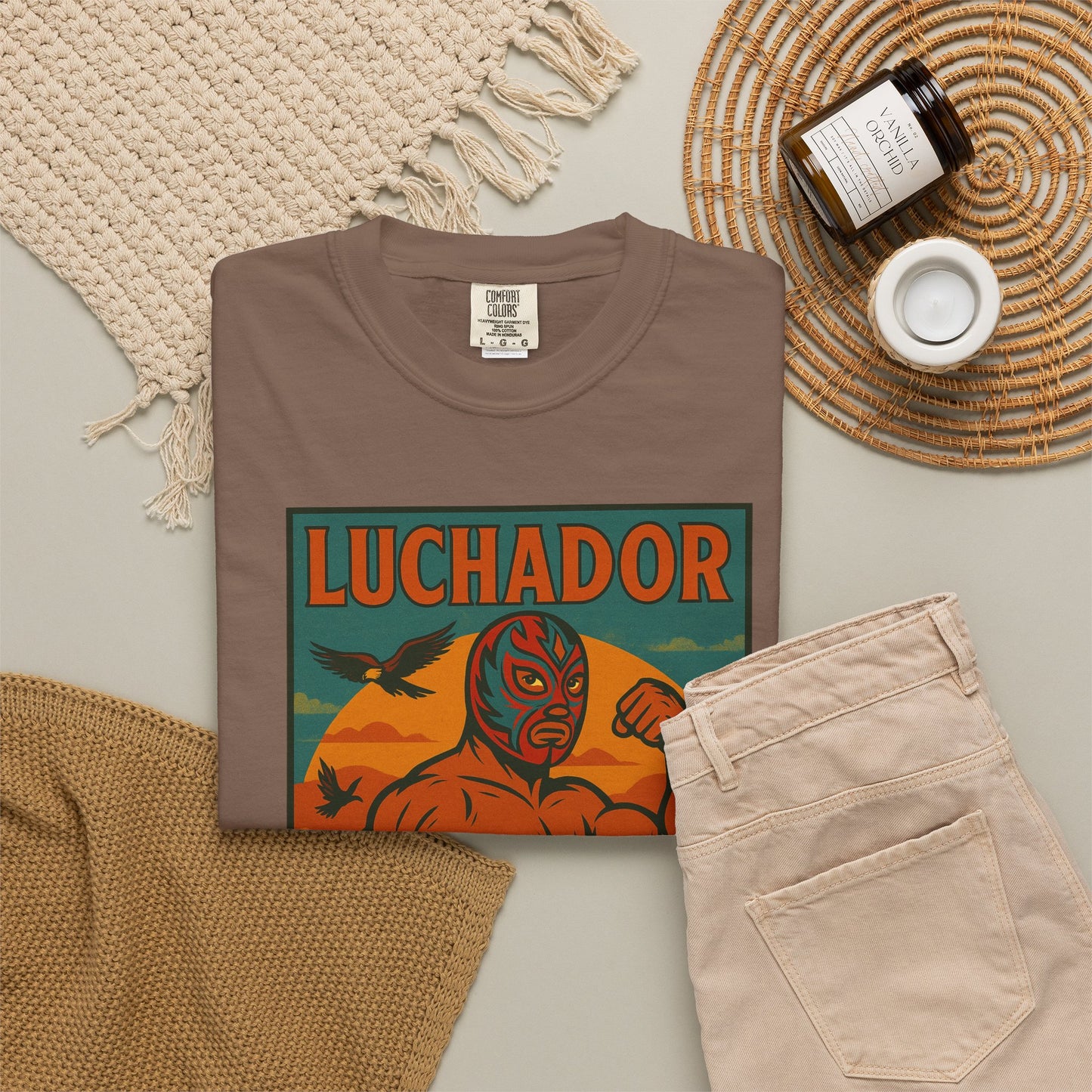 Luchador Agave & Eagle T-Shirt, Mexican Wrestling Tee, Lucha Libre Plant Shirt, Unisex Top, Cinco de Mayo Gift, Festival Apparel