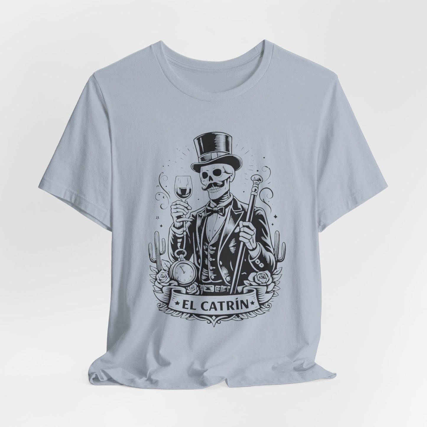 El Catrin T-Shirt - Mexican Skull Dia de los Muertos Tee - Latino Heritage Gift - Calavera Skeleton Art Shirt