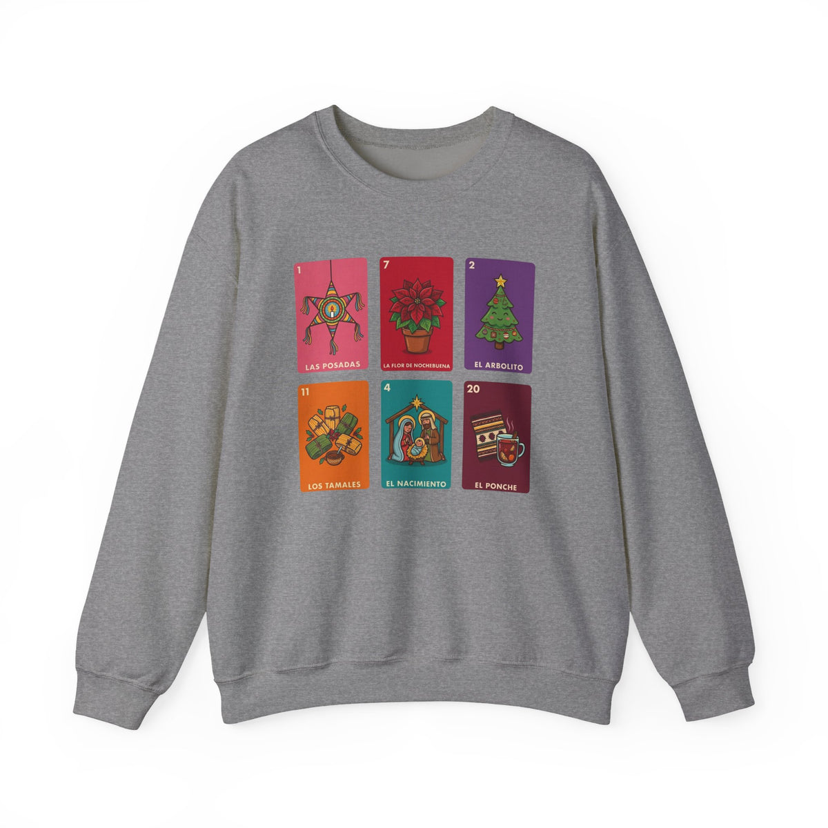 Loteria Navidad Sweatshirt - Mexican Christmas Loteria Sweater - Navidad Mexicana Posadas Tamales Ponche Crewneck