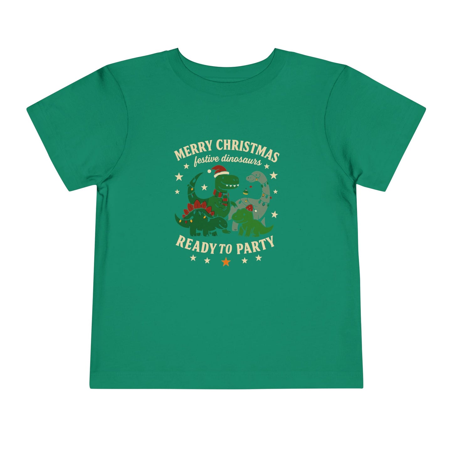 Christmas Dinosaurs Toddler Short Sleeve Tee