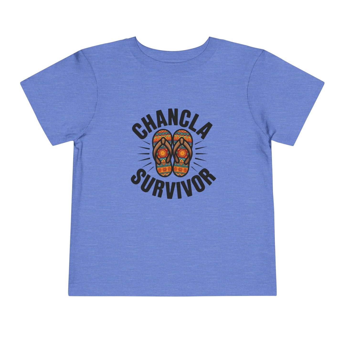 Chancla Survivor Kids T-Shirt - Funny Latino Heritage Tee - Hispanic Pride Gift - Mexican Humor Shirt - Abuela Power - Cultura Latina