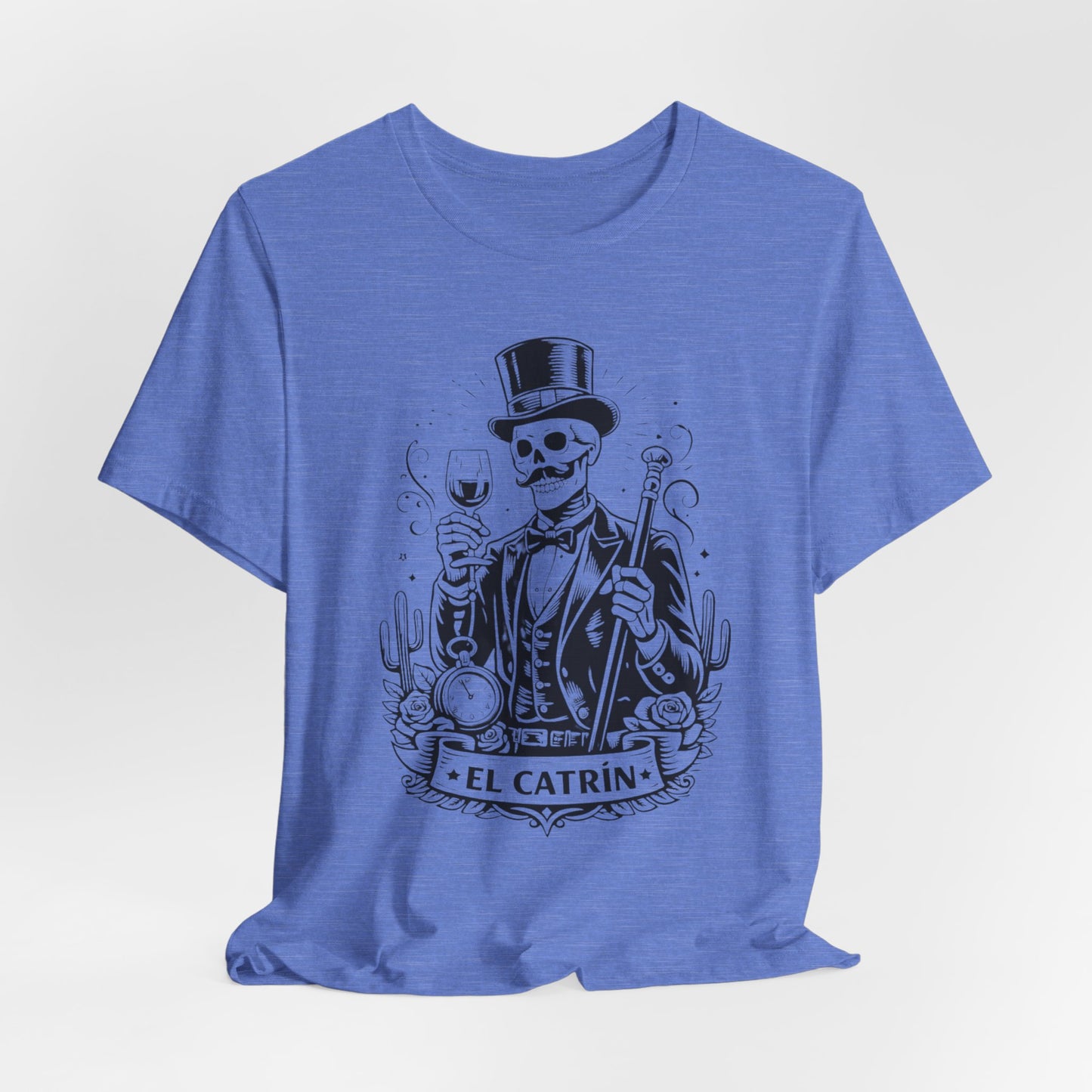 El Catrin T-Shirt - Mexican Skull Dia de los Muertos Tee - Latino Heritage Gift - Calavera Skeleton Art Shirt