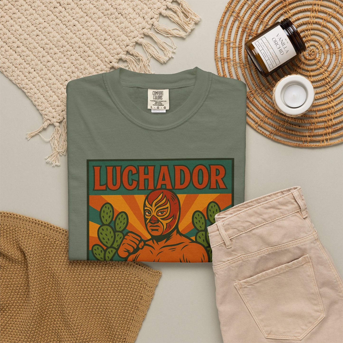 Luchador Nopales T-Shirt, Mexican Wrestling Tee, Lucha Libre Plant Shirt, Unisex Top, Cinco de Mayo Gift, Festival Apparel