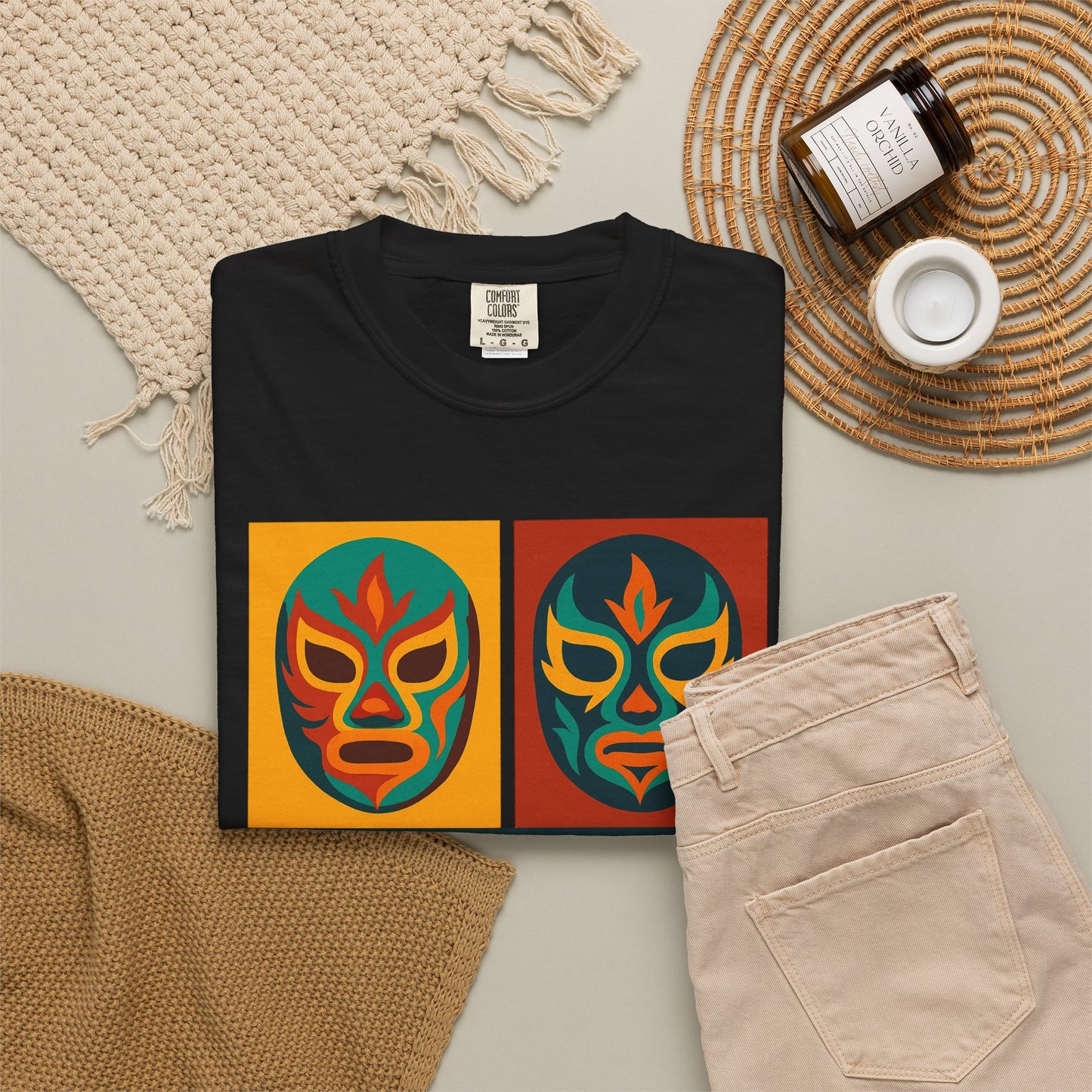 Colorful Luchador T-Shirt, Mexican Wrestling Tee, Lucha Libre Shirt, Unisex Top, Cinco de Mayo Gift, Festival Apparel
