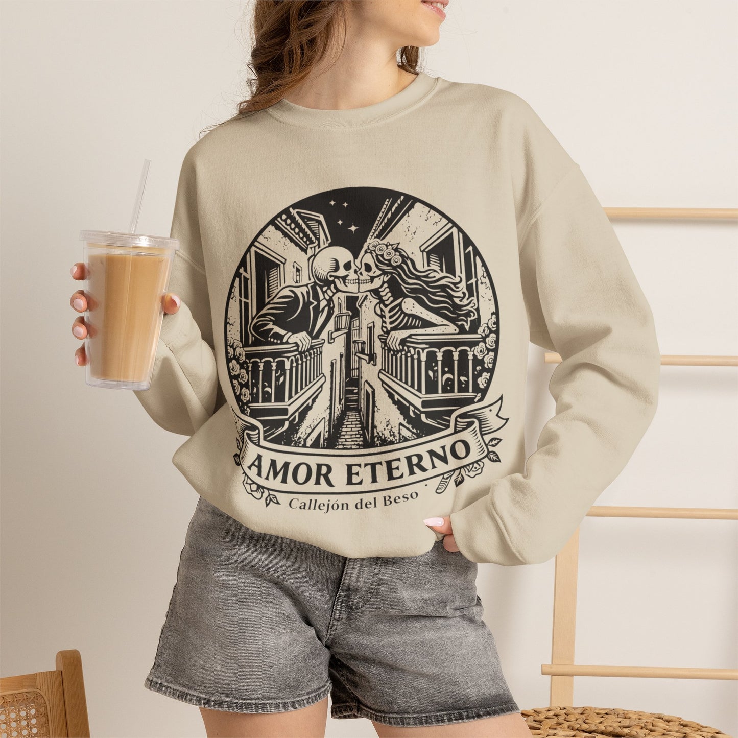 Amor Eterno Sweatshirt - Eternal Love Gift for Her, Hispanic Love Wear, Relationship Goals Corazon Forever Hoodie