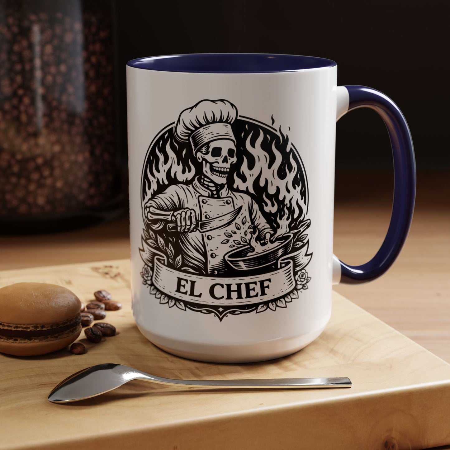 El Chef Loteria Mug - Latino Art Kitchen Cup - Mexican Chef Gift - Cocina Latina Aesthetic - Loteria Kitchen Decor