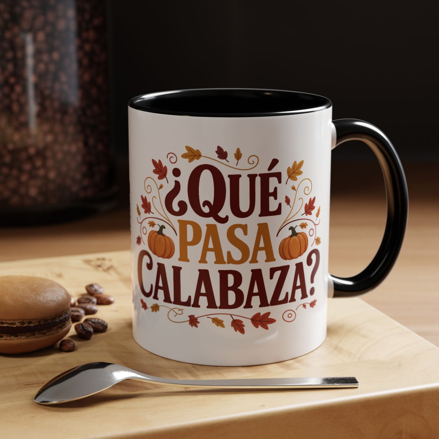 Que Pasa Calabaza Mug | Funny Spanish Coffee Cup | Hispanic Heritage Gift | Latino Culture Humor | Fall Pumpkin Sayings
