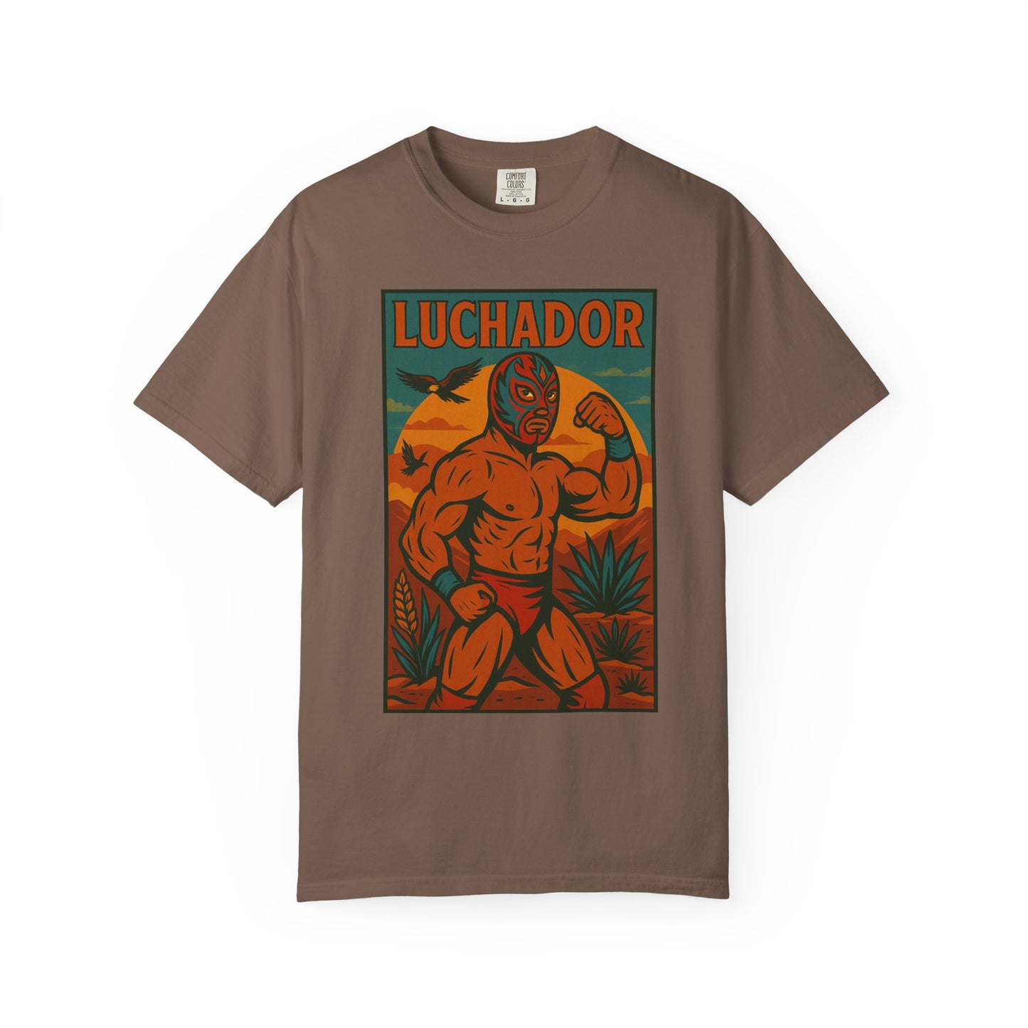 Luchador Agave & Eagle T-Shirt, Mexican Wrestling Tee, Lucha Libre Plant Shirt, Unisex Top, Cinco de Mayo Gift, Festival Apparel