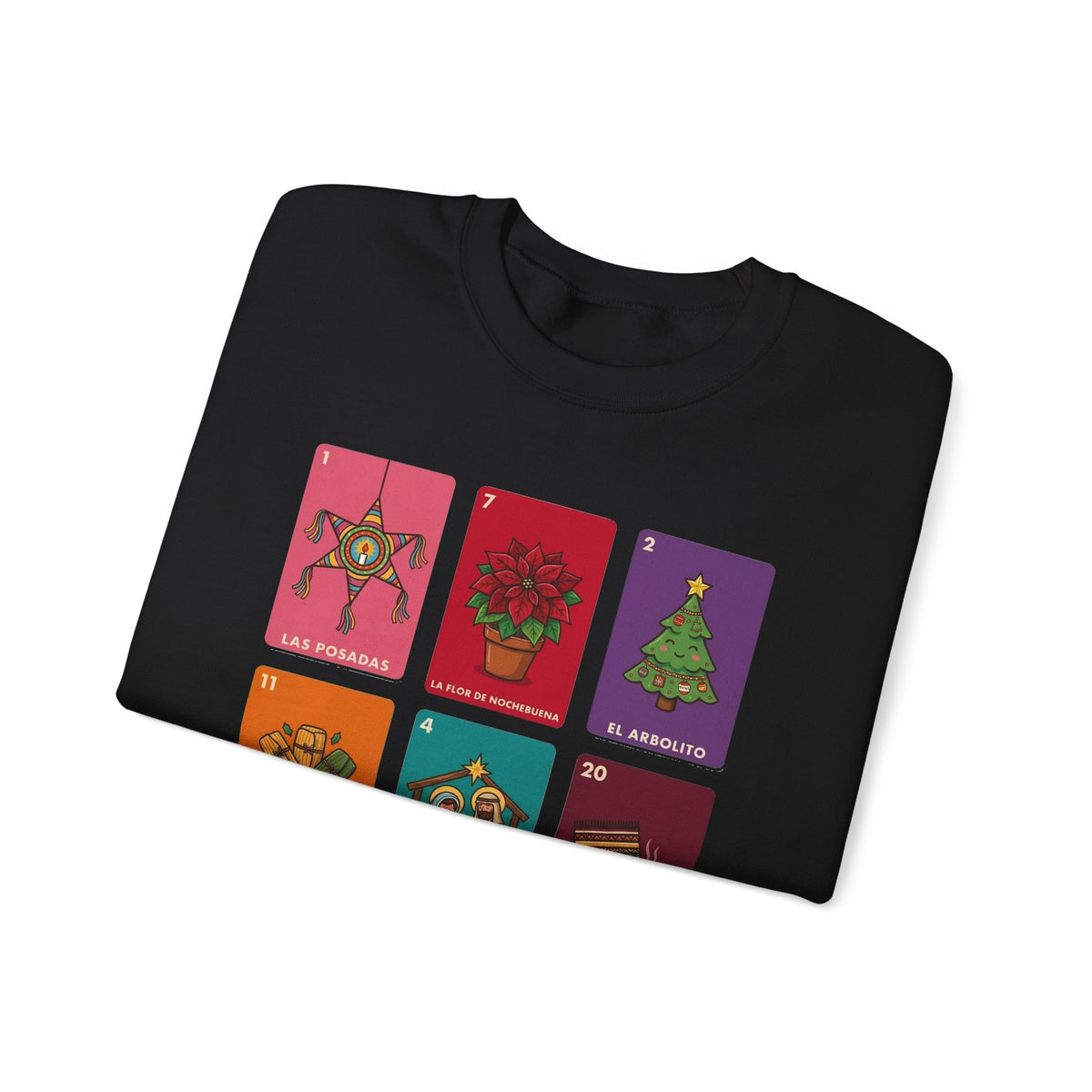 Loteria Navidad Sweatshirt - Mexican Christmas Loteria Sweater - Navidad Mexicana Posadas Tamales Ponche Crewneck