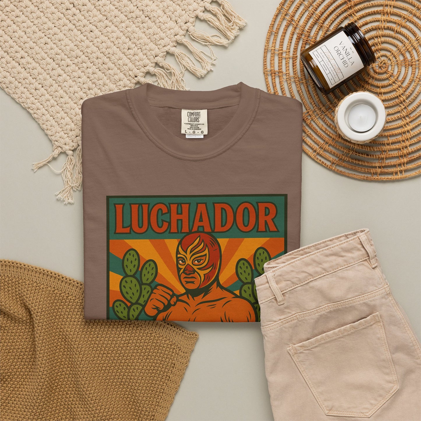 Luchador Nopales T-Shirt, Mexican Wrestling Tee, Lucha Libre Plant Shirt, Unisex Top, Cinco de Mayo Gift, Festival Apparel