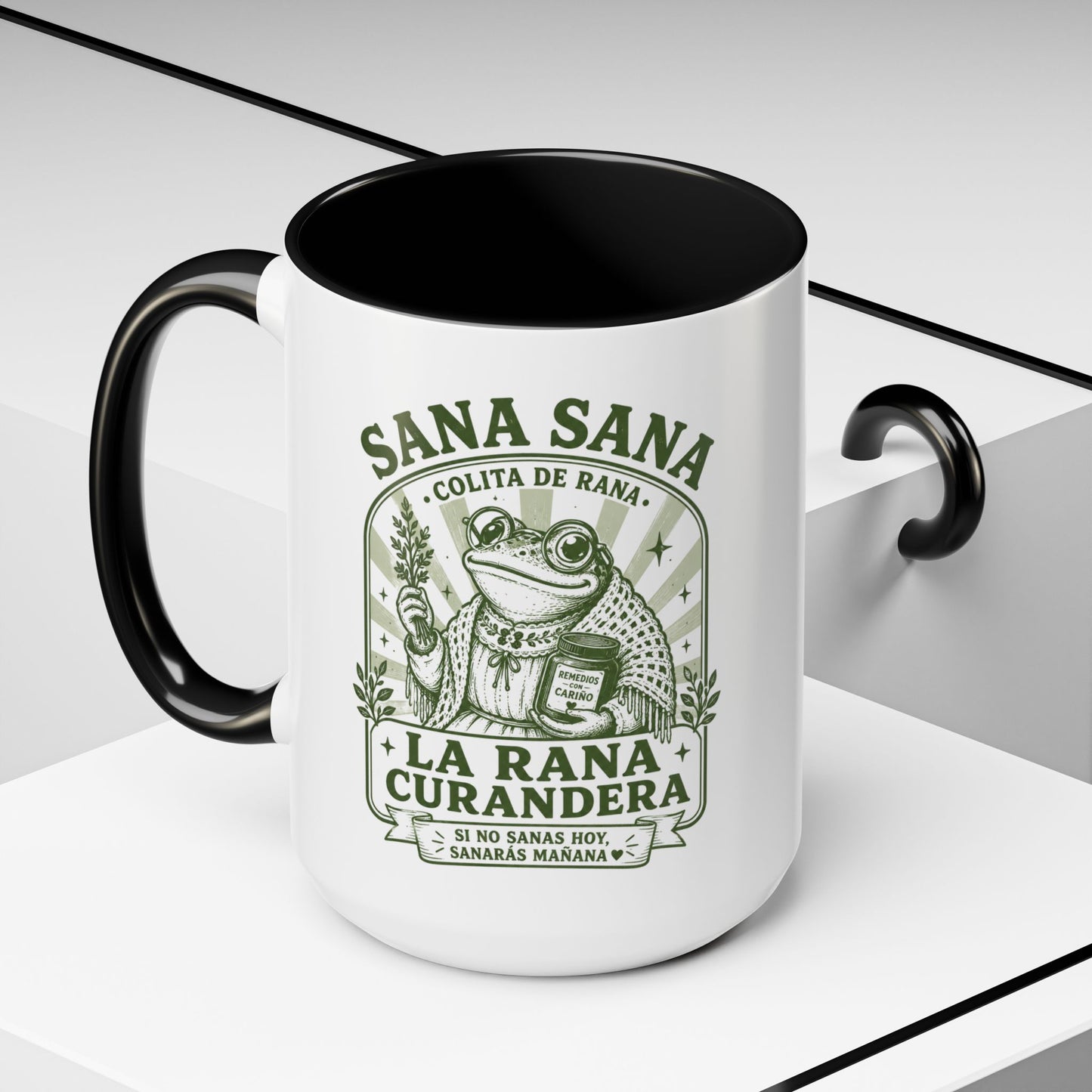 Colita De Rana Mug - Funny Spanish Saying Coffee Cup - Latina Gift Taza Divertida - Bilingual Humor Mug for Her
