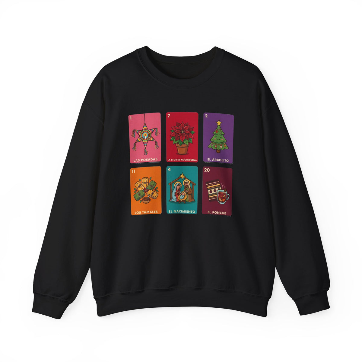 Loteria Navidad Sweatshirt - Mexican Christmas Loteria Sweater - Navidad Mexicana Posadas Tamales Ponche Crewneck